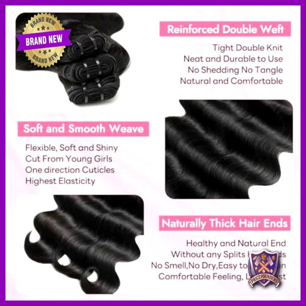 16 Inch Clip-In Human Hair Extensions Body Wave 8 Piece Set 90g